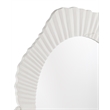 Petal Matte White Wood Floral Frame Wall Mirror Coastal Modern