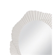 Petal Matte White Wood Floral Frame Wall Mirror Coastal Modern
