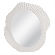 Petal Matte White Wood Floral Frame Wall Mirror Coastal Modern