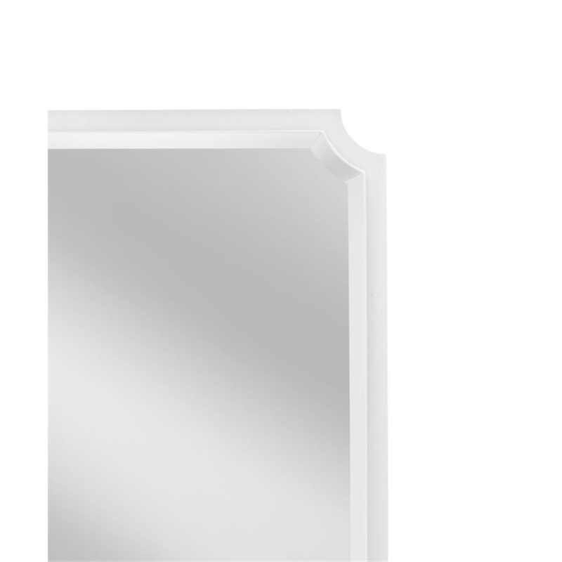Rita Acrylic White Framed Wall Mirror Modern Cutout Design