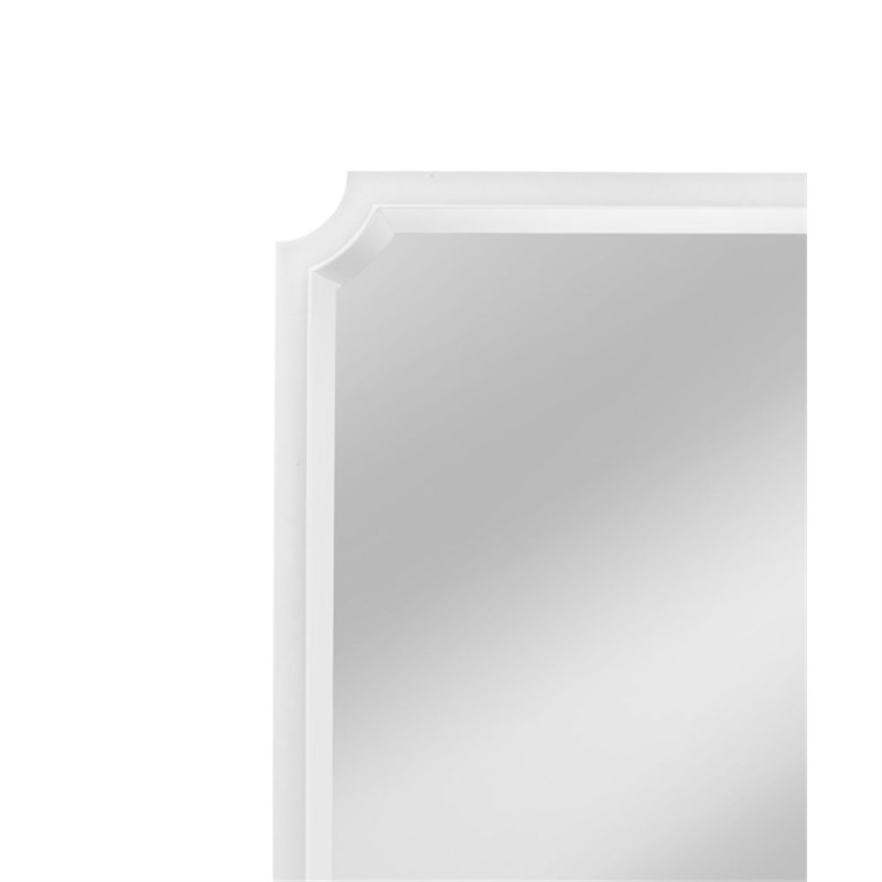 Rita Acrylic White Framed Wall Mirror Modern Cutout Design