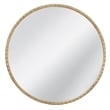 Entralla Round Hammered Gold Metal Wall Mirror Textured Frame