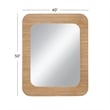 Wilson  Brown Wood Slat Wall Mirror Rounded Rectangle Boho Modern