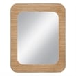 Wilson  Brown Wood Slat Wall Mirror Rounded Rectangle Boho Modern