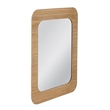 Wilson  Brown Wood Slat Wall Mirror Rounded Rectangle Boho Modern