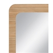 Wilson  Brown Wood Slat Wall Mirror Rounded Rectangle Boho Modern