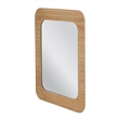 Wilson  Brown Wood Slat Wall Mirror Rounded Rectangle Boho Modern