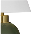 Green Ceramic Table Lamp with Brass Accents Traditional Style