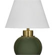 Green Ceramic Table Lamp with Brass Accents Traditional Style