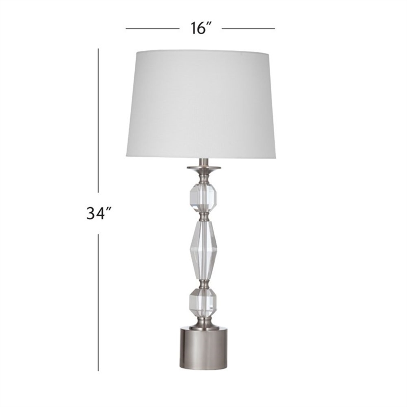 Bella Coastal Framed Decorative White Crystal Lamp  Neutral