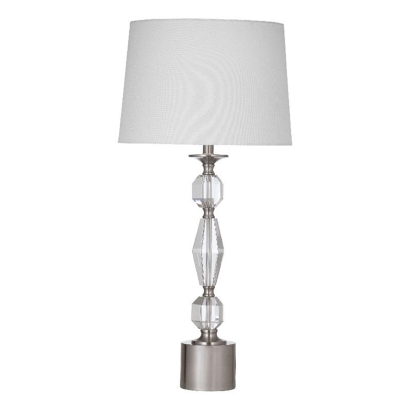 Bella Coastal Framed Decorative White Crystal Lamp  Neutral