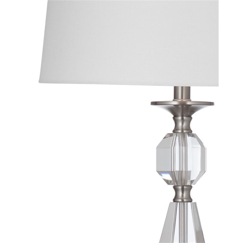 Bella Coastal Framed Decorative White Crystal Lamp  Neutral