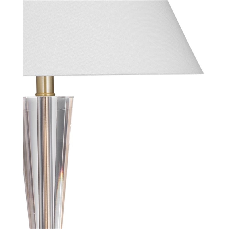 Devon Crystal Hourglass Gold Metal Table Lamp with Brass Base