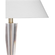 Devon Crystal Hourglass Gold Metal Table Lamp with Brass Base