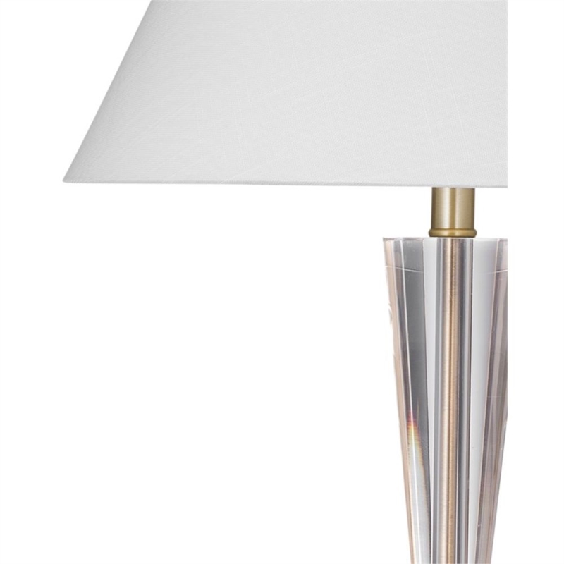 Devon Crystal Hourglass Gold Metal Table Lamp with Brass Base