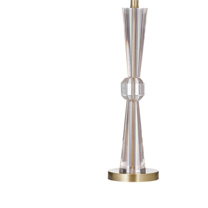 Devon Crystal Hourglass Gold Metal Table Lamp with Brass Base