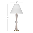 Devon Crystal Hourglass Gold Metal Table Lamp with Brass Base