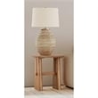 Fraser Distressed Cream Resin  Boho Table Lamp Linen Shade
