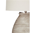 Fraser Distressed Cream Resin  Boho Table Lamp Linen Shade