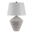 Eclipse Concrete Textured  Gray Marble Table Lamp with White Shade