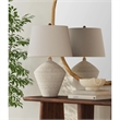 Eclipse Concrete Textured  Gray Marble Table Lamp with White Shade