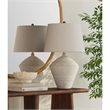 Eclipse Concrete Textured  Gray Marble Table Lamp with White Shade