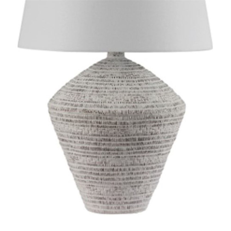 Eclipse Concrete Textured  Gray Marble Table Lamp with White Shade
