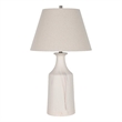 Eastlake Cream Ceramic Table Lamp with Fabric Shade Elegant