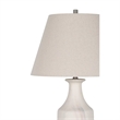 Eastlake Cream Ceramic Table Lamp with Fabric Shade Elegant