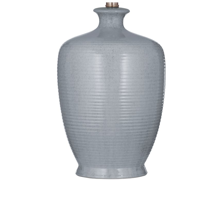 Justice Gray Ceramic Table Lamp with Textured Base