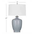Justice Gray Ceramic Table Lamp with Textured Base