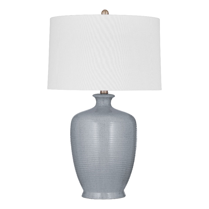 Justice Gray Ceramic Table Lamp with Textured Base