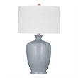 Justice Gray Ceramic Table Lamp with Textured Base