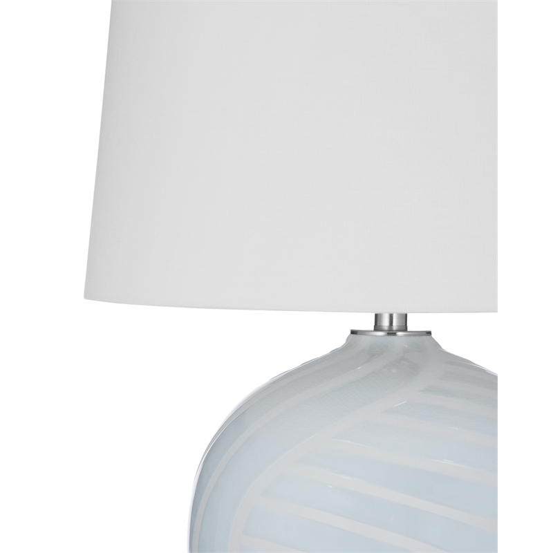 Lyance Blue and White Swirl Ceramic Table Lamp Coastal