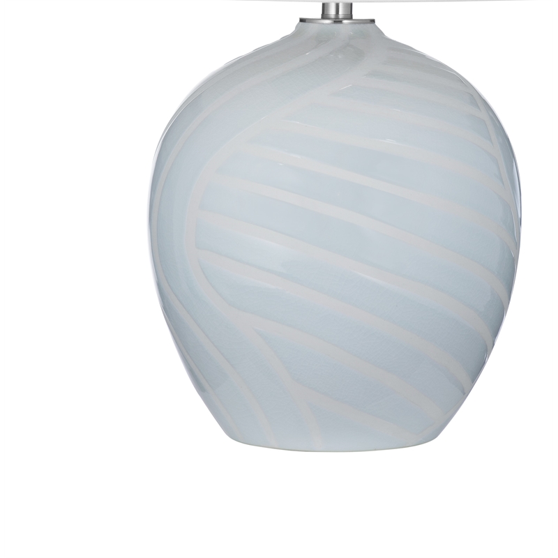 Lyance Blue and White Swirl Ceramic Table Lamp Coastal