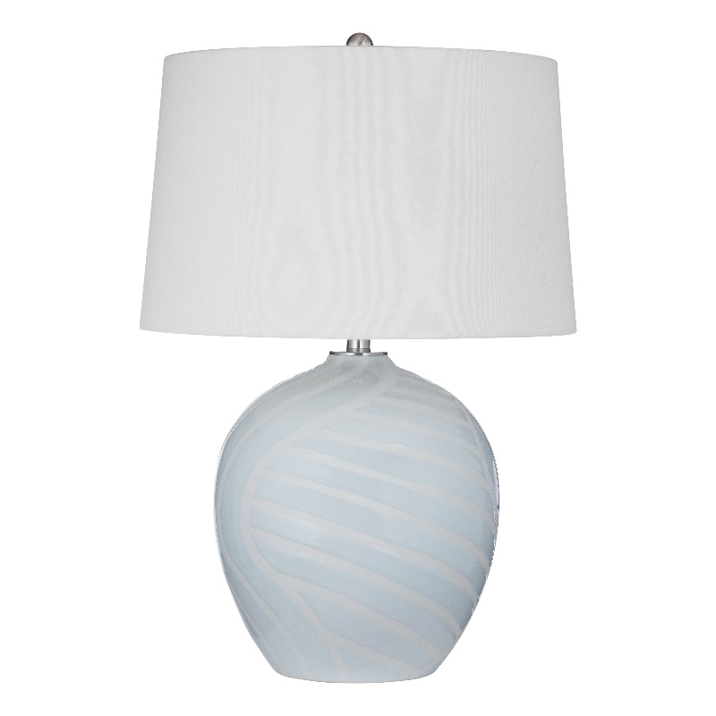Lyance Blue and White Swirl Ceramic Table Lamp Coastal