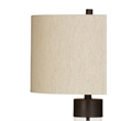 Brannan Bronze Glass Table Lamp with Linen Shade Classic Modern