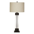 Brannan Bronze Glass Table Lamp with Linen Shade Classic Modern