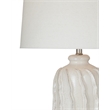 Elian Cream Wavy Ceramic Table Lamp with Drum Shade