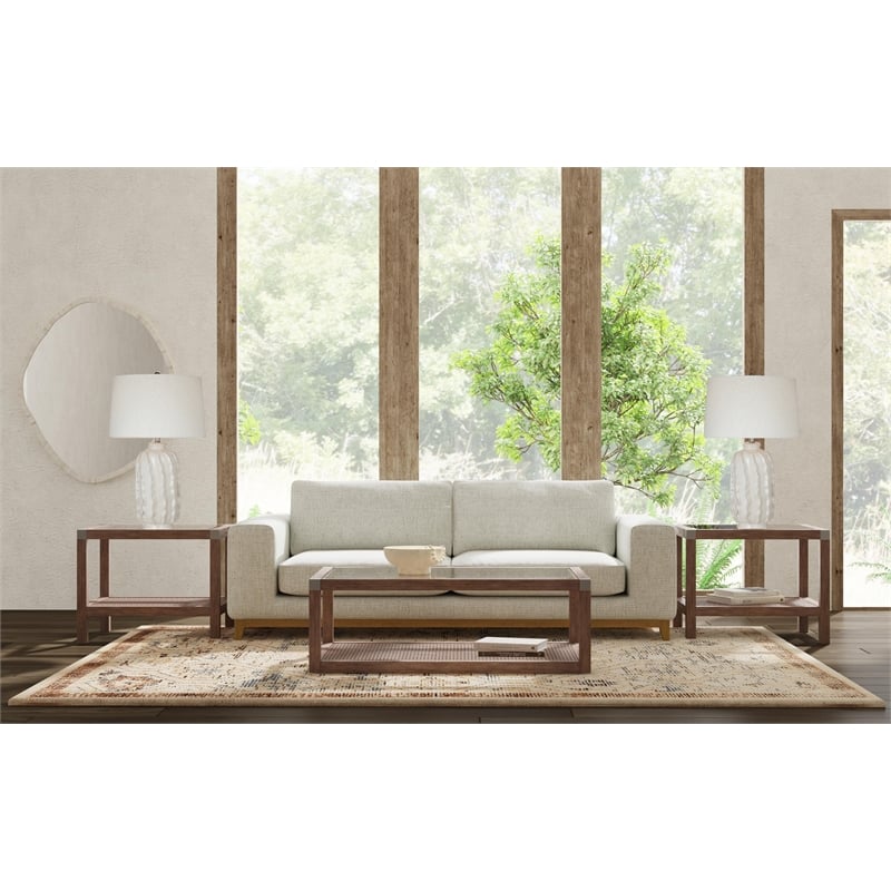 Elian Cream Wavy Ceramic Table Lamp with Drum Shade