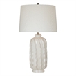 Elian Cream Wavy Ceramic Table Lamp with Drum Shade