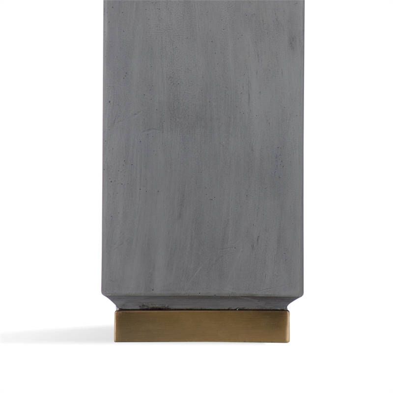 Broad Peak Cream Ceramic Table Lamp with Linen Shade Modern Minimal
