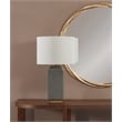 Broad Peak Cream Ceramic Table Lamp with Linen Shade Modern Minimal