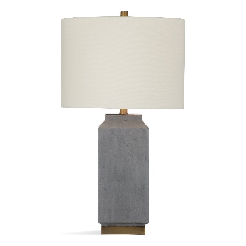 Broad Peak Cream Ceramic Table Lamp with Linen Shade Modern Minimal