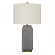 Broad Peak Cream Ceramic Table Lamp with Linen Shade Modern Minimal