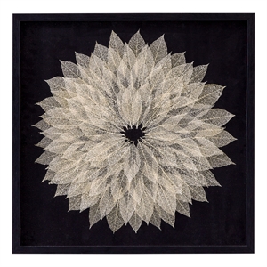 Black & Neutral Wood Frame Translucent Leaf Wall Art Decor