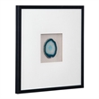 Crystal Geode Blue Aqua Shadowbox Wall Art Black Wood Frame