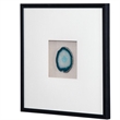 Crystal Geode Blue Aqua Shadowbox Wall Art Black Wood Frame