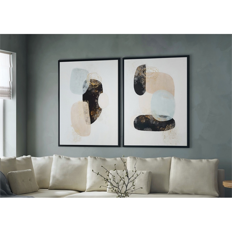 Athena Framed Canvas Set of 2  Modern Wall Art for Living Roo