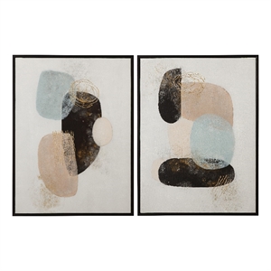 Athena Framed Canvas Set of 2  Modern Wall Art for Living Roo